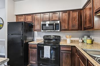 Sleek black appliances
